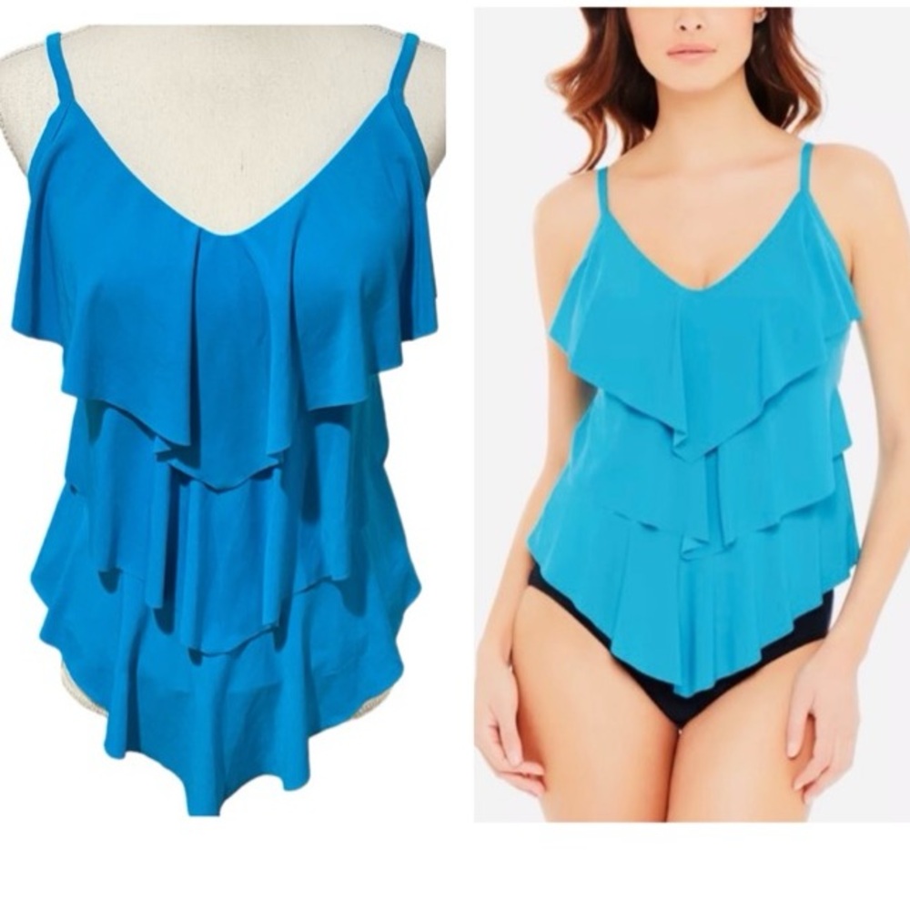 Magicsuit by Miraclesuit Solid Rita Tankini Top Size 10